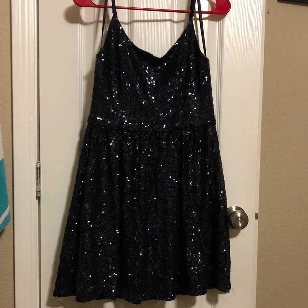 B Darlin Black Sequin Kids Dress